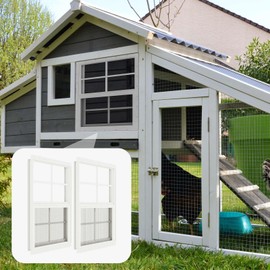 2 Pack Chicken Coop Windows 12" x 18", Sliding Shed Windows with Tempered Glass, Flush Mount Small Windows for Playhouse, Garage, Household Use