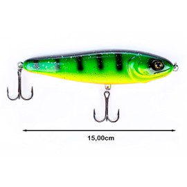 Zite Fishing Jerkbait Set 12-15 cm - Jerk Wobbler Fishing Bait Pike Fishing - 3 Catchy Neon Colours UV Active
