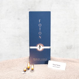 Foton Pearled Candle Colored 18 Oz - Nude Unscented Non Toxic Luxury Long Lasting Powder Candles up to 120 Hours - Refillable Candle Sand with 30 Wicks for Candle Making