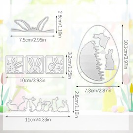 GWAWG 4 Easter Cutting Dies Scrapbooking Cutting Dies Metal Cutting Dies Easter Bunny Design for Crafts, Scrapbooking, Photo Paper, Cards - Easter Gift