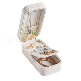 NUZAMAS 15x6.5x4.8CM Jewelry Ring Box Travel Jewelry Ring Case for Women Girls Portable Ring Storage Case Small Ring Organizer Box for Travel Business Wedding Gift White