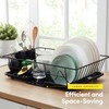 Space-Saving 3-Piece Dish Drainer Rack Set with Cutlery Holder -
