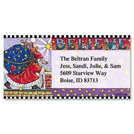 Mary Engelbreit Believe Border Return Address Labels - Set of 144, Self-Adhesive, Large Flat-Sheet Select Labels, by Colorful Images
