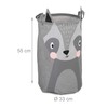 Relaxdays Childrens Storage Basket, Raccoon Design, Foldable, H 55 x