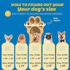 JZXOIVA Small Dog Boots, Dog Boots Paw Protector for Winter Snow Days, Hot Pavement, Dog Shoes with Anti-Slip Rubber Soles for Hardwood Floors Outdoor Walking Black Size 1