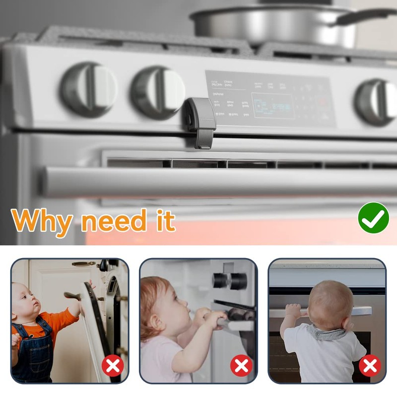 EUDEMON 1 Pack Updated Oven Front Lock,Childproof Oven Door Lock,