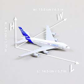 QIYUMOKE Air-Bus A380 Prototype 1/400 Diecast Metal Airplane Model with Stand Sky Jumbo Airliner Model Airplane Alloy Display Collectible Model Kit as a Gift for Aviation Enthusiasts