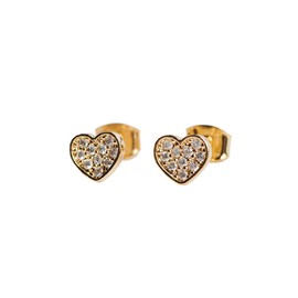 LuckyLy Aretes Mujer de Corazón con Baño de Oro 14k y Zirconia Cúbica – Joyería para Mujer Ideal como Regalos para Mujer Originales y Cumpleaños, Regalos para Novia, Modelo Melody
