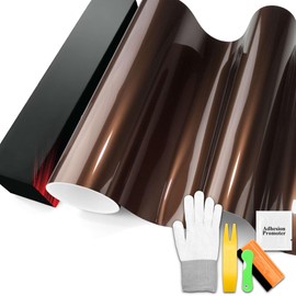 PET Liquid Metallic Mocha Brown Gloss Vinyl Wrap Auto Car Sticker Decal Film Sheet Bubble Free Air Release Technology with Tool Set 1.6FTx5FT