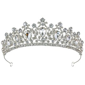 Samky Bridal Tiara Rhinestone Wedding Crown Bride's Crystal Headpiece, Hair Accessories for Woman