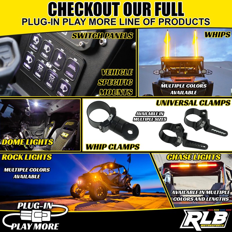 RLB Motorsports 1.875" UTV Whip Light Mount UTV Accessories- (1