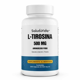 Salud Vida Tirosina 500 200 Cápsulas Aminoácido Puro Dosis Clara Por Porción Gluten Gmo Cápsula Día Rinde Días