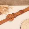 VONMELLI Women's Braided Rattan Belt, Slim 1.8 cm Boho Belt