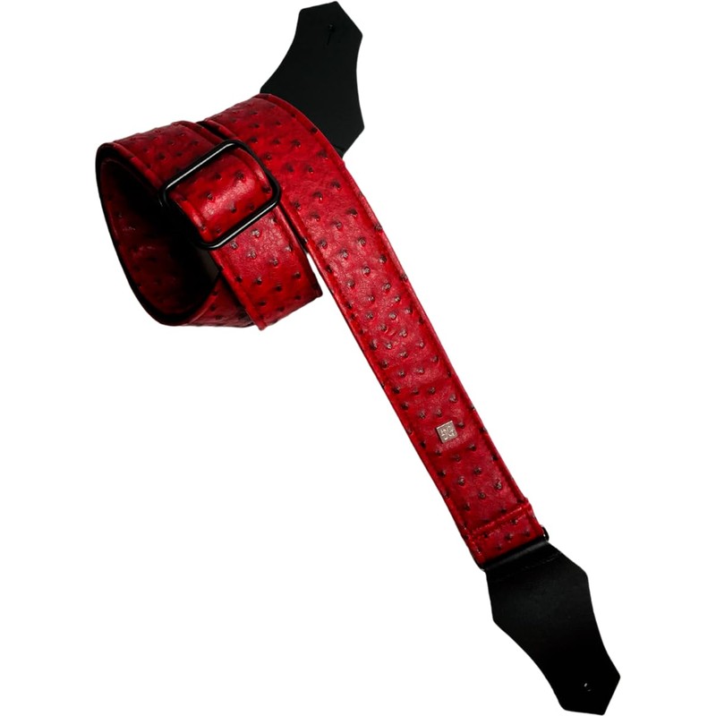 GET'M GET'M Guitar Strap Ostrich Burgundy 2 Inch Guitar Strap