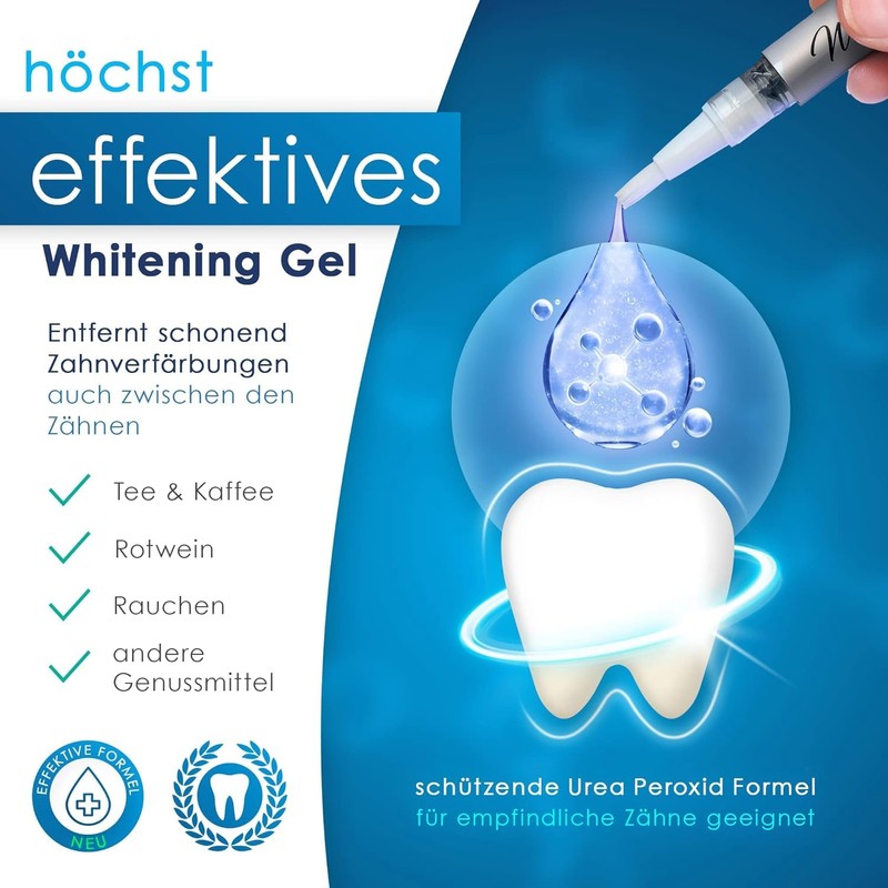 Whitesensation® Premium Teeth Whitening Bleaching Set [+Refill] with LED Rail,