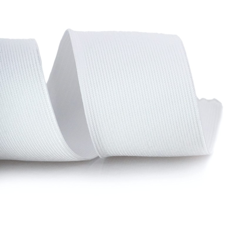 Trimz Elastic, White, 50mm x 10m