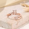 MILACOLATO 925 Sterling Silver Ring 18K Rose Gold Plated Initial