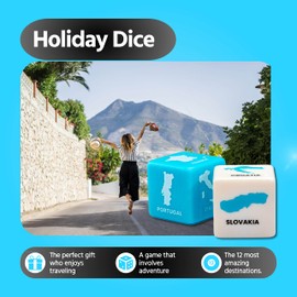 Gifton - Travel Holiday Dice Game Vacations Decision Maker - Travel Accessory Exercise Workout Funny Gift for Women Men Birthday Present Girlfriend Boyfriend Her Him Office Christmas Stocking Filler