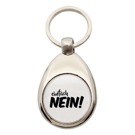 huuraa Keyring "Einfach No" Lettering Gift Pendant Shopping Trolley Token Simply No Gift Idea, metal, Unit size