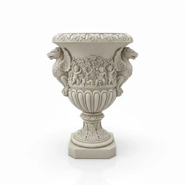 Griffin & Cherub Resin Urn Planter - Stone-Effect Finish, Renaissance Style for Rustic Cabin & Mountain Patio DisplaysColor: As picture, Size: One Size
