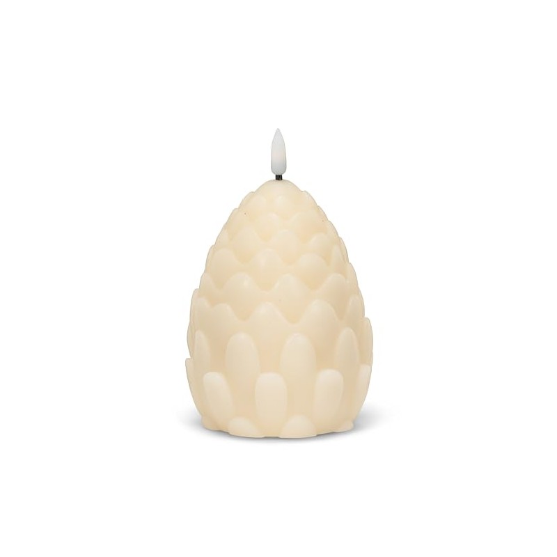 Abbott Collection Pinecone Flameless Wax Candle with LED Wick and