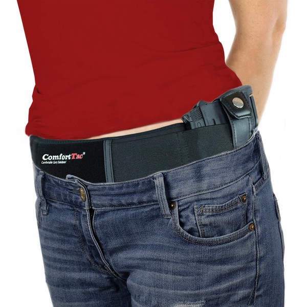 Gun Holsters for Deep Concealed Carry, Belly Band Pistol Holster for Men & Women by ComfortTac, Belt Fits Smith and Wesson, Ruger, Shield, Glock - Firearm Accessories for Most Pistols and Revolvers