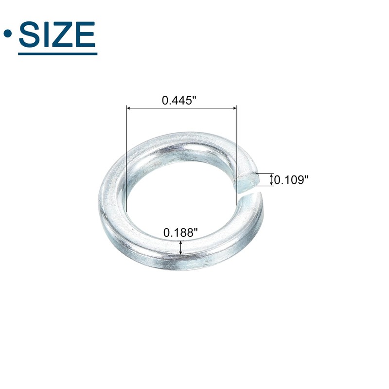 sourcing map 9/16" Split Lock Washer, 25Pcs Carbon Steel Spring