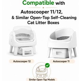 120 Count Litter Bags Compatible with Autoscooper 11/12 and Open-Top Self-Cleaning Cat Litter Box, 6 Rolls Cat Litter Waste Receptacles Bags