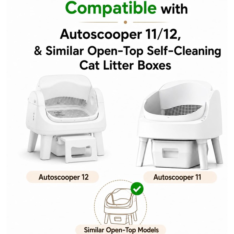 120 Count Litter Bags Compatible with Autoscooper 11/12 and Open-Top