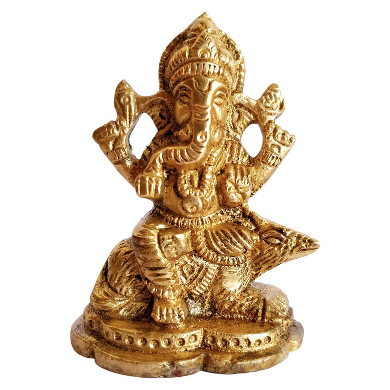 GURU JEE Brass Idol for Puja Room Decoration Lord Ganesha