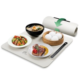 EconoHome Food Warming Mat - Electric Food Warmer - Fast Heating, 3 Heat Levels, Large Surface Area, Constant Temperature - Portable Silicone Warming Tray for Meals