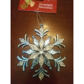 Unbranded (1) Blue and Silver Glittery Snowflake Christmas Ornament-Brand New-SHIP N 24HRS