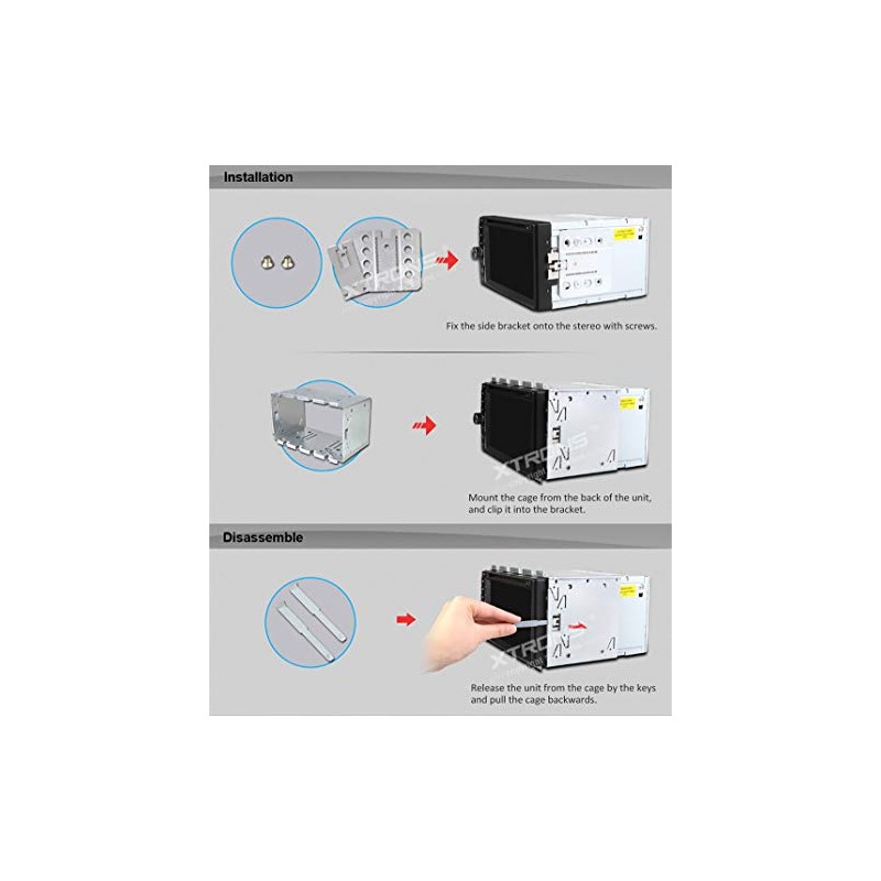 XTRONS Universal Double DIN Stereo Mounting Cage Kit 183 x