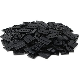 120pcs Black Plates Parts Tile Modified 3x4 with 4 Studs in Center Compatible with Figure Display Base Collector Series Pack Set 88646