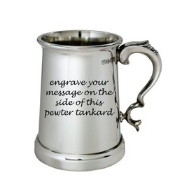 Wentworth Pewter - Vanguard A426ENG Heavyweight Pewter Tankard Engraved 1 Litre