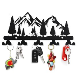 TIE-DailyNec Metal Key Hooks Key Holder Wall Mount Coat Rack Key Organizer with 10 Hooks Wall Hanging Key Hanger Decor for Kitchen, Entryway, Hallway, Bedroom, Doorway (Tree)