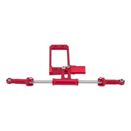 1/10 RC Crawler Car Metal bta servo Mount Scale Hydraulic Steering Link Upgrade Kit for VP VS4-10 Portal Axle (Red)