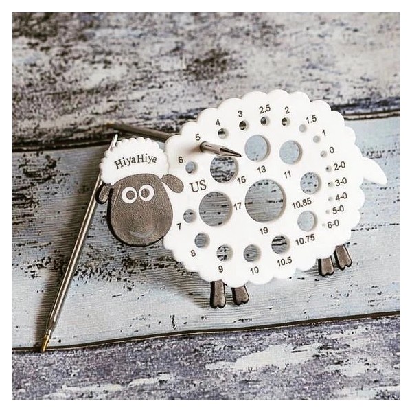 HiyaHiya Adorable Sheep Knitting Needle Needle Gauge, Metric & US