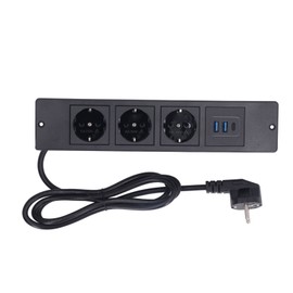Recessed Power Strip 3xOutlets 2xUSB A 1xUSB C PD20W Ports Table Socket with 1.5M Cord  Standard