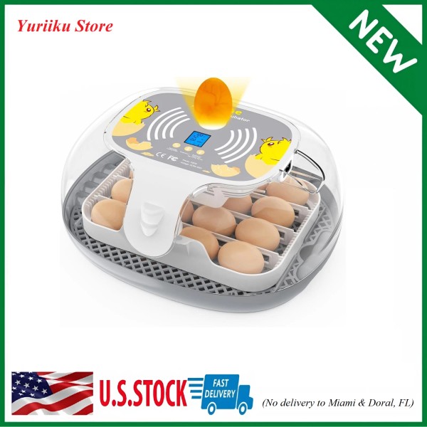 16 Egg Incubator for Hatching, Humidity and Hatch Day Display,