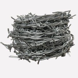 Enhanced 13Gauge Barbed Wire 4-Point,Barb Wire,50FT,High Zinc Content,3.5" Barb Spacing,Cattle Fencing,Fence Extension,Animal Deterrent