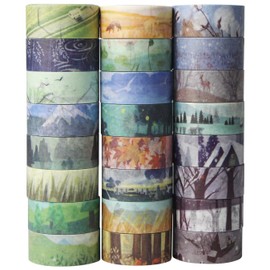 UOOOM 24 Rollen Washi Tape Set - Frühling Sommer Herbst und Winter Kreative Design Klebebänder Papierband - Masking Tape deko klebeband buntes Klebebänder DIY scrapbook