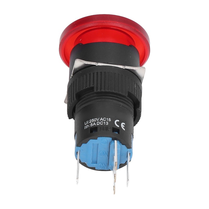 25Pcs Button Switch Mushroom Head Self Locking Push Switches with