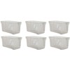 Set Of 6 Clear Storage Caddy Baskets With Handle Easy