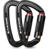 flintronic Carabiner with Screw Cap, 2 Pieces 25KN Carabiner Hook