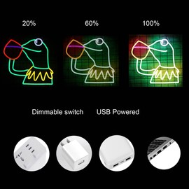 Frog Sipping Tea neon sign USB Powered for Kids Room Decor，Anime LED Neon Signs led Neon Light sign for Wall Decor Game Room Man Cave Pub Party restaurant bar hub Birthday Gifts 14.5 * 13.7In