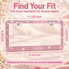 2pcs Bling Rhinestone License Plate Frame, Sparkling Crystal Car Tag