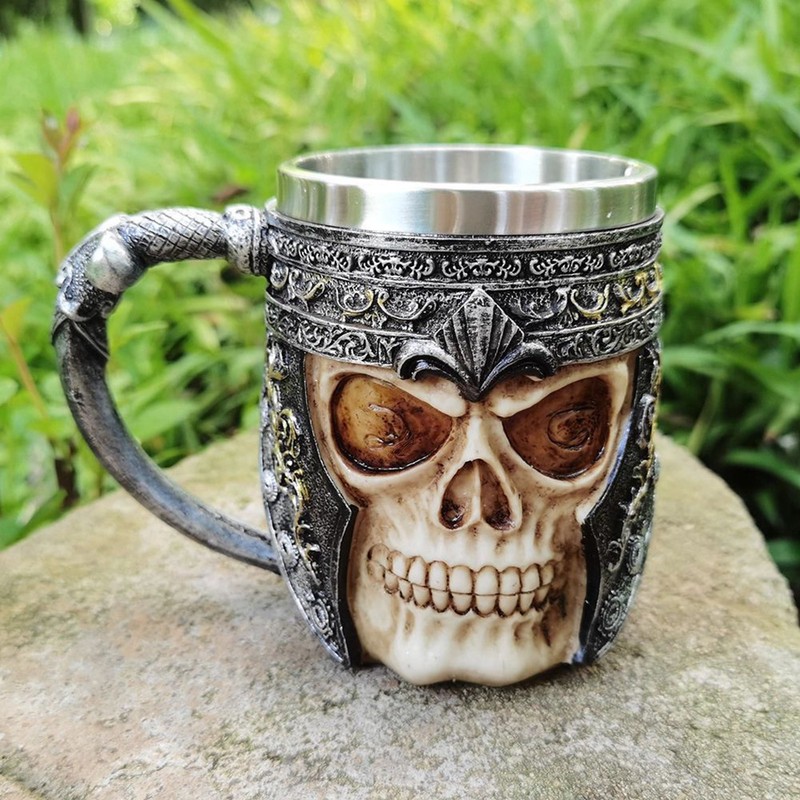 2 Layer Skull Beer Mug Stable Robust Fashionable Decorative Wear