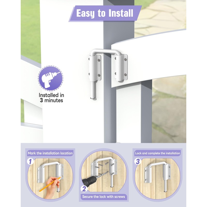Anobeyi Multi-Angle Sliding Door Loop Lock, 90/180 Degree Aluminum Alloy