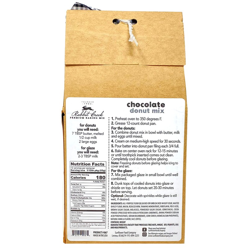 Rabbit Creek Chocolate with Glaze Donuts Mix – With Frosting